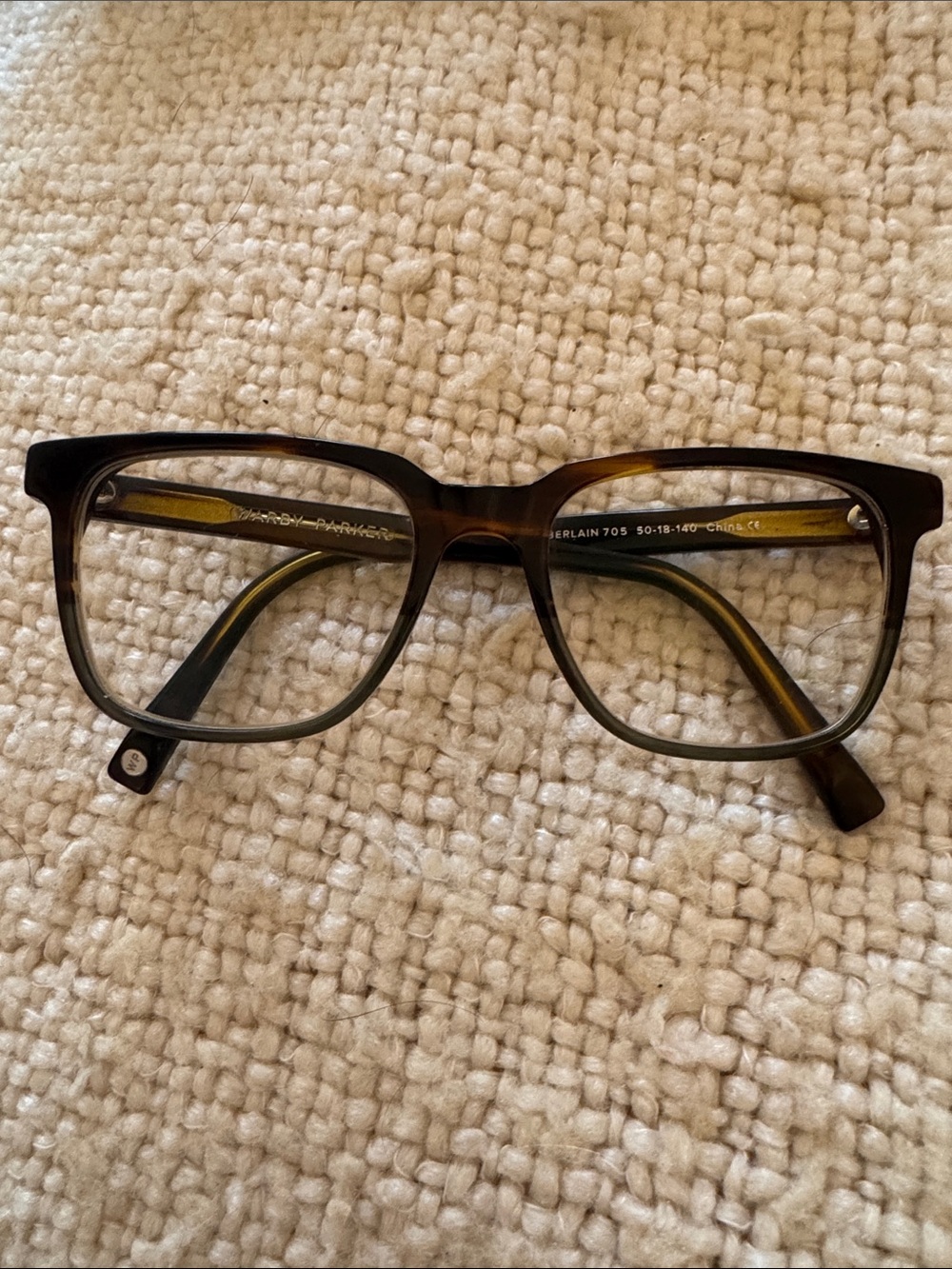 Warby Parker Chamberlain Two-Tone Square Eyeglass Frames - Brown/Grayish Blue